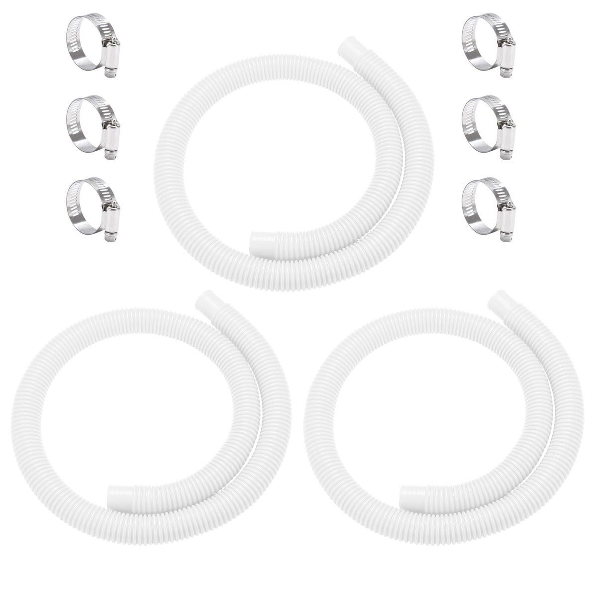 Jarkamm 1.25-inch by 59-inch white pool hose for secure pump connections
