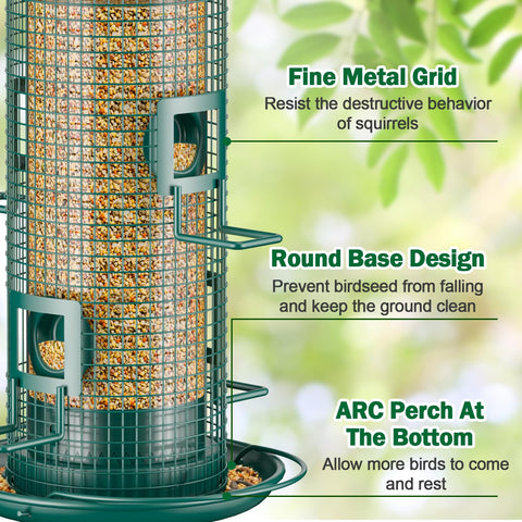 Jarkyfine 2lb capacity feeder with ample seed storage