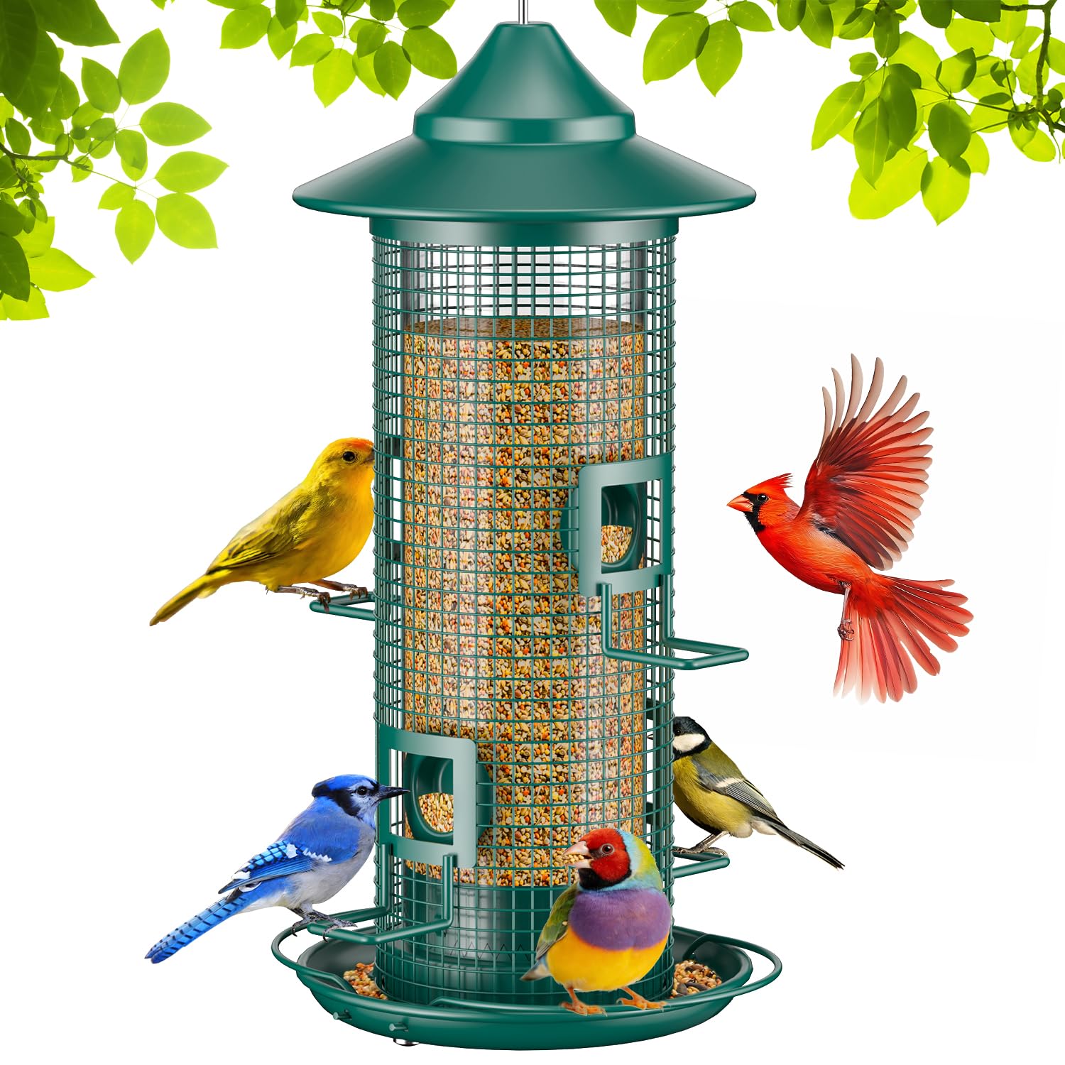 Jarkyfine metal mesh bird feeder for outdoors, durable and easy to monitor