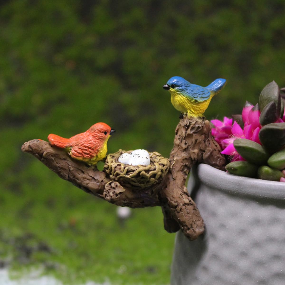 JARPSIRY birds perched on branches hugger decor adds whimsy to pots.