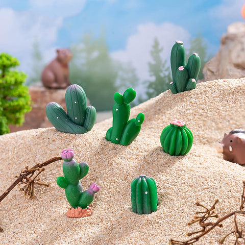 JARPSIRY cake toppers with tiny cacti add whimsy to desserts.