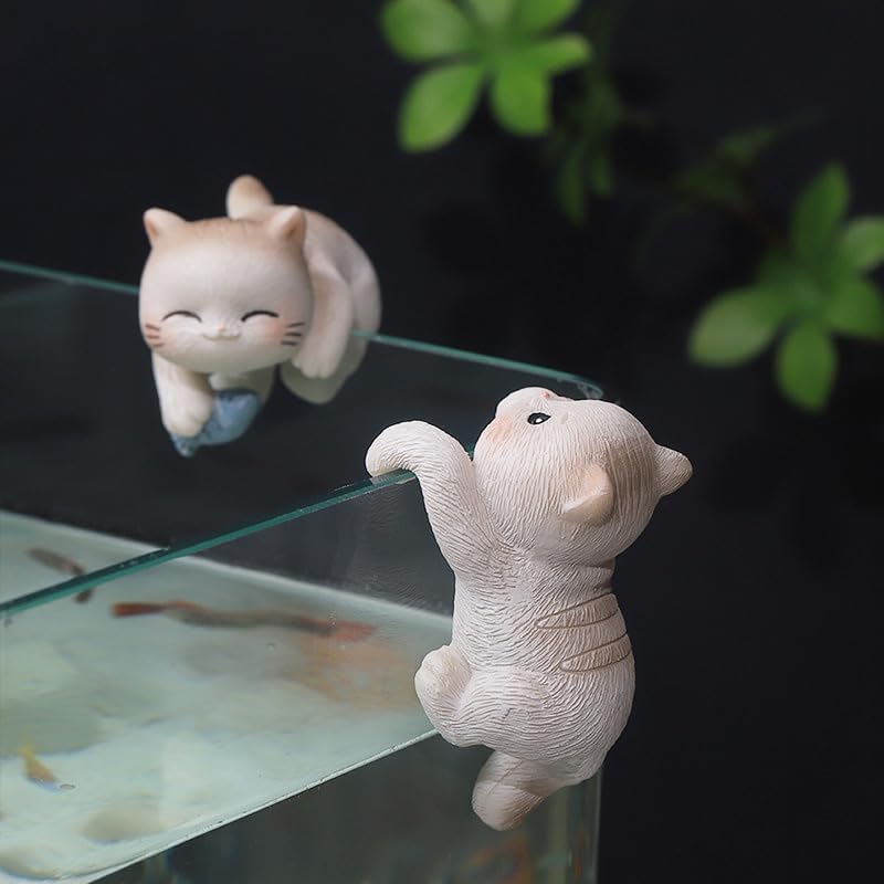 JARPSIRY cat flower pot hugger hanging from a planter rim