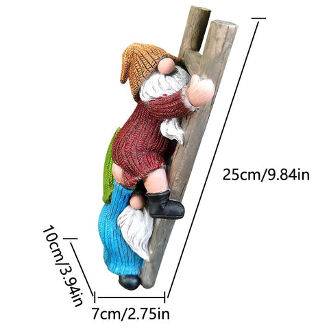 JARPSIRY climbing gnome statue brightens porches and walkways.