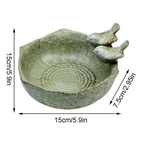 JARPSIRY birdbath edge design with two birds attracts birds