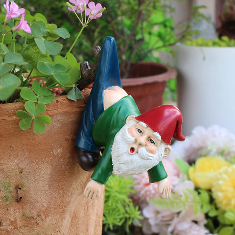 JARPSIRY green shirt red hat gnome adds outdoor charm to planters.