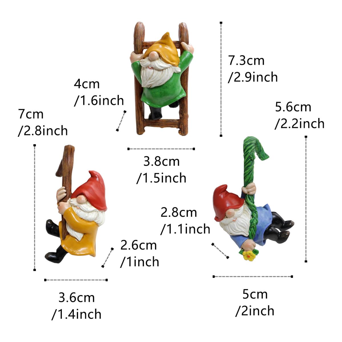 JARPSIRY detailed hand-painted gnome for porch decor