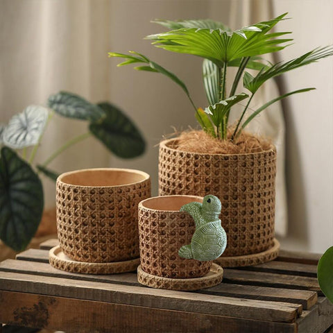 JARPSIRY hanging garden decor tortoise pot enhances fence or edge displays.