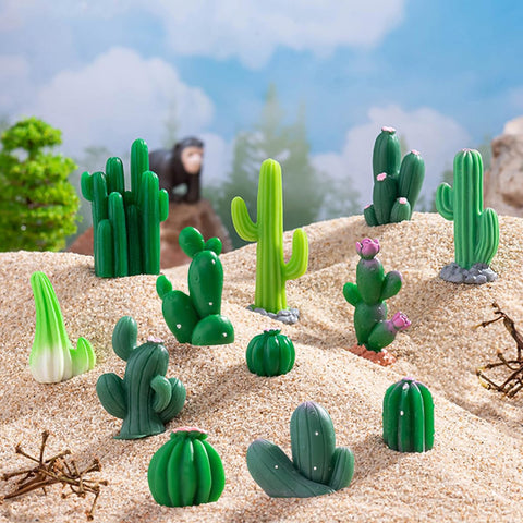 JARPSIRY mini resin cactus figurines for desk decor and tabletop accents.