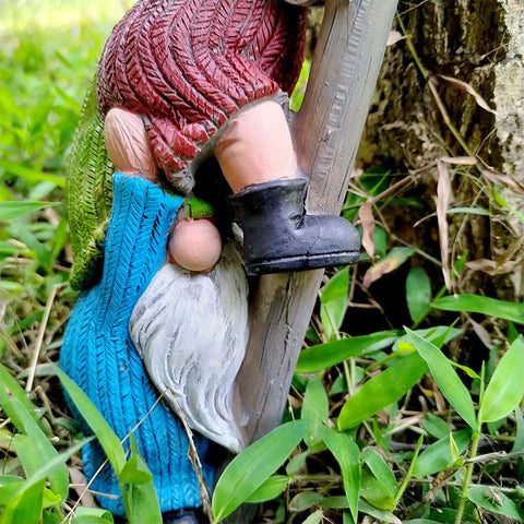 JARPSIRY naughty gnome sculpture adds playful character to spaces.
