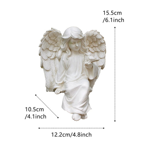 JARPSIRY neutral-tone angel complements any outdoor decor style.