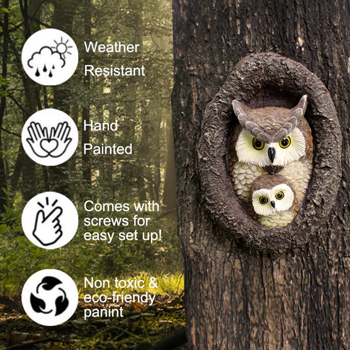 JARPSIRY outdoor owl decor weather-resistant for all seasons