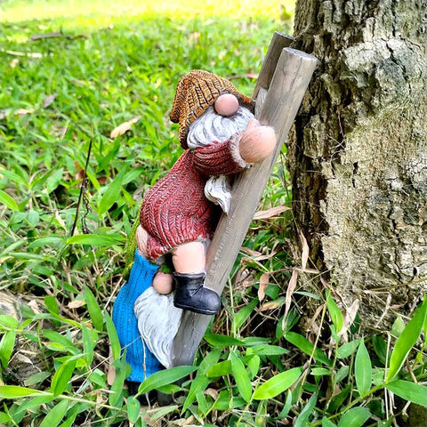 JARPSIRY outdoor gnome decor with climbing steps for whimsical patios.