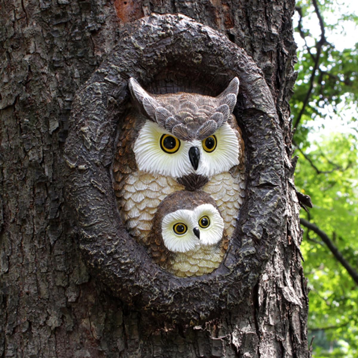 JARPSIRY owl tree sculpture enhancing garden charm with playful design