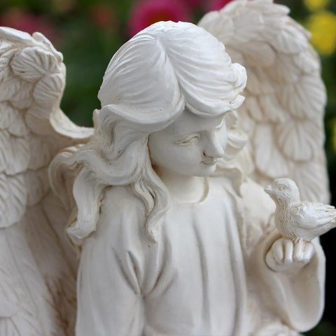 JARPSIRY angel on porch display adds a welcoming touch.