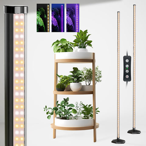 JarryStart grow lights in vertical setup offer even coverage for indoor plants.