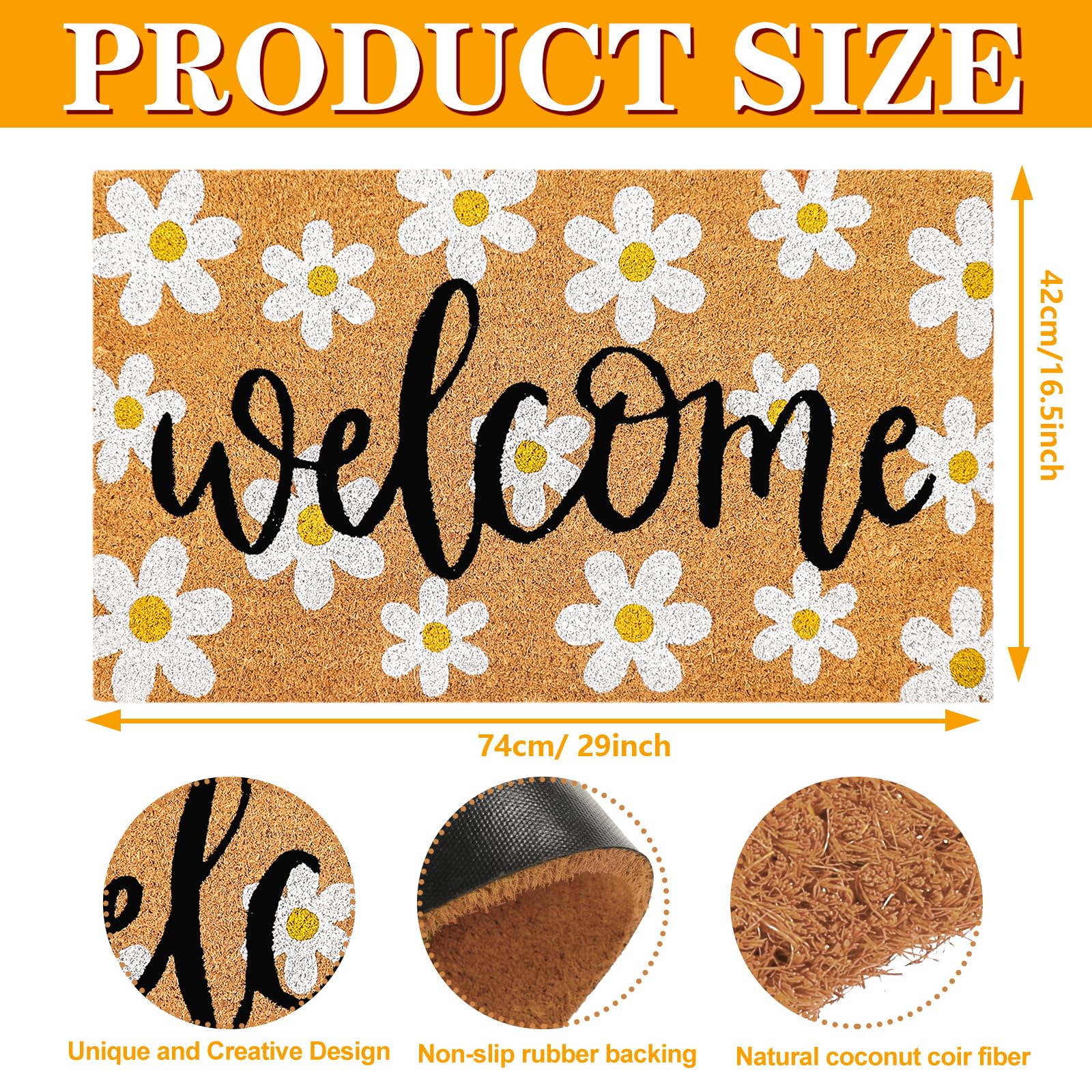 JarThenaAMCS 16.5 x 29 inch doormat for versatile indoor and outdoor use.