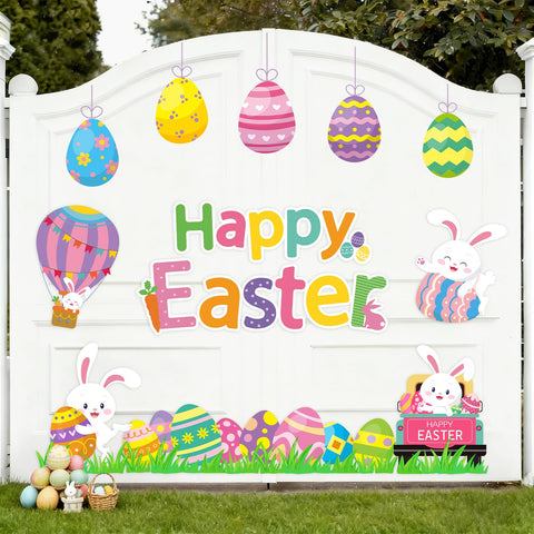 JarThenaAMCS bunny magnet design on a garage door for Easter charm