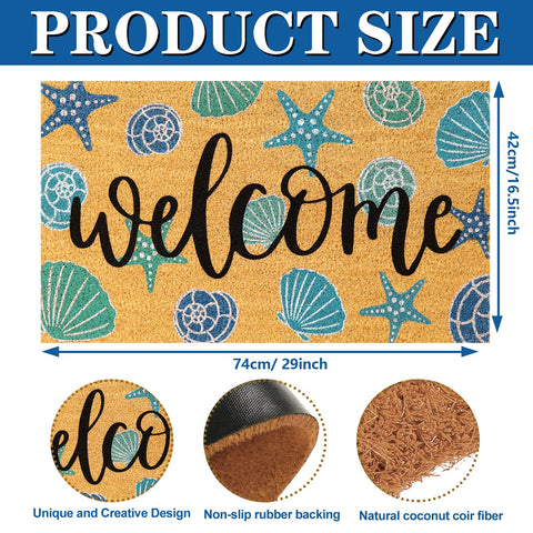 JarThenaAMCS conch seashell motif door mat suited for indoor outdoor use