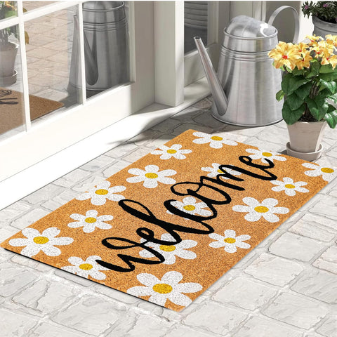 JarThenaAMCS Non-slip coir mat offers reliable dirt scraping outdoors.