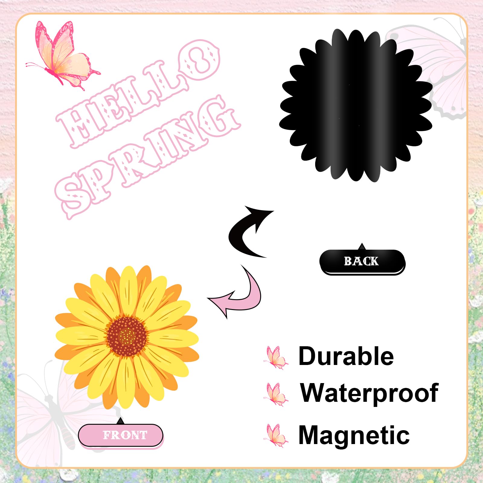 JarThenaAMCS refrigerator magnets featuring daisies for cheerful decor