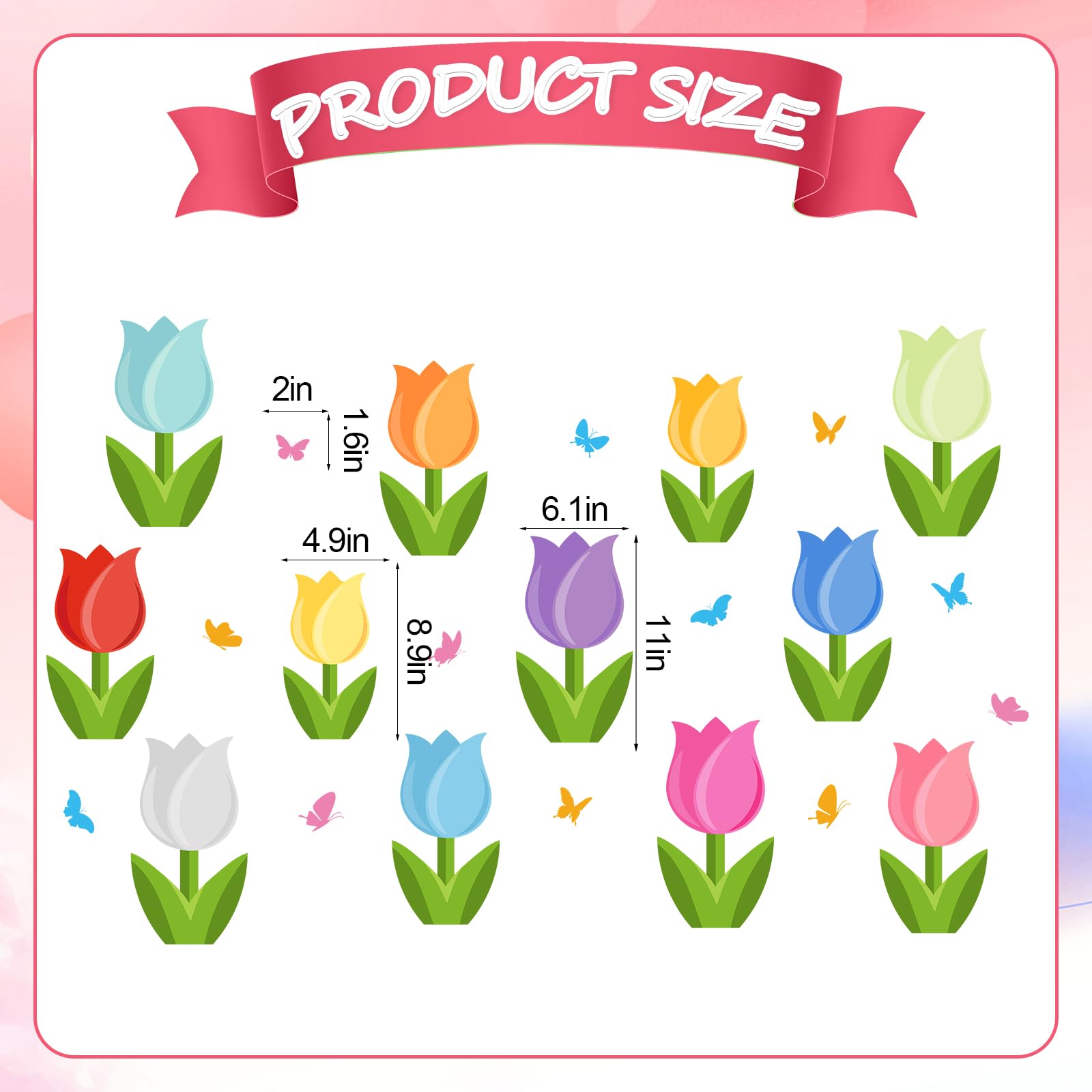JarThenaAMCS vibrant tulip and butterfly magnets brighten metal surfaces for summer parties