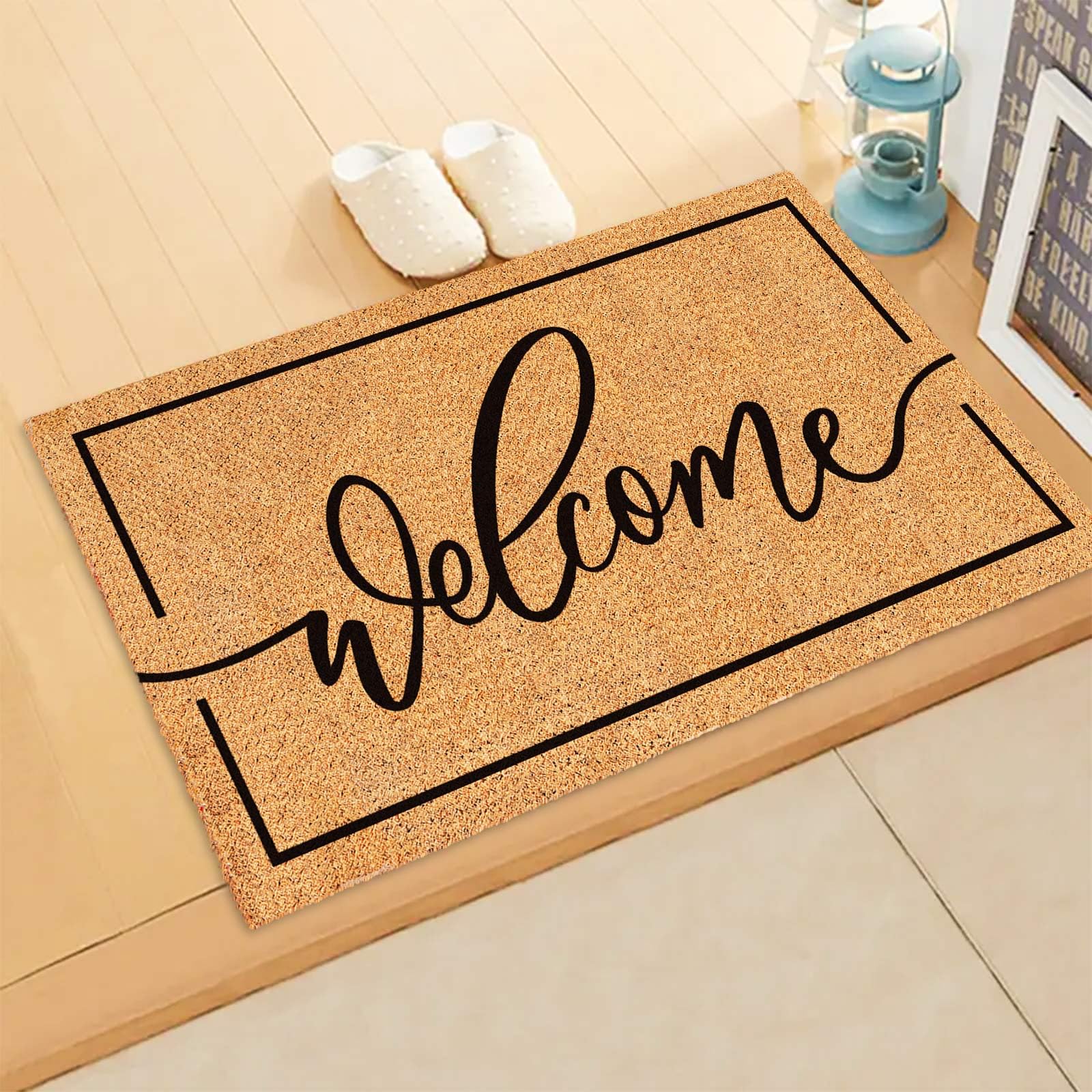 JarThenaAMCS Large indoor-outdoor mat fits most doorways and thresholds.