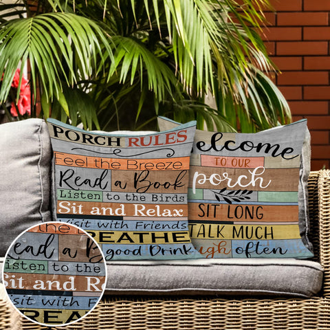 Jartinle indoor-outdoor use pillow cover protects cushions against weathering.