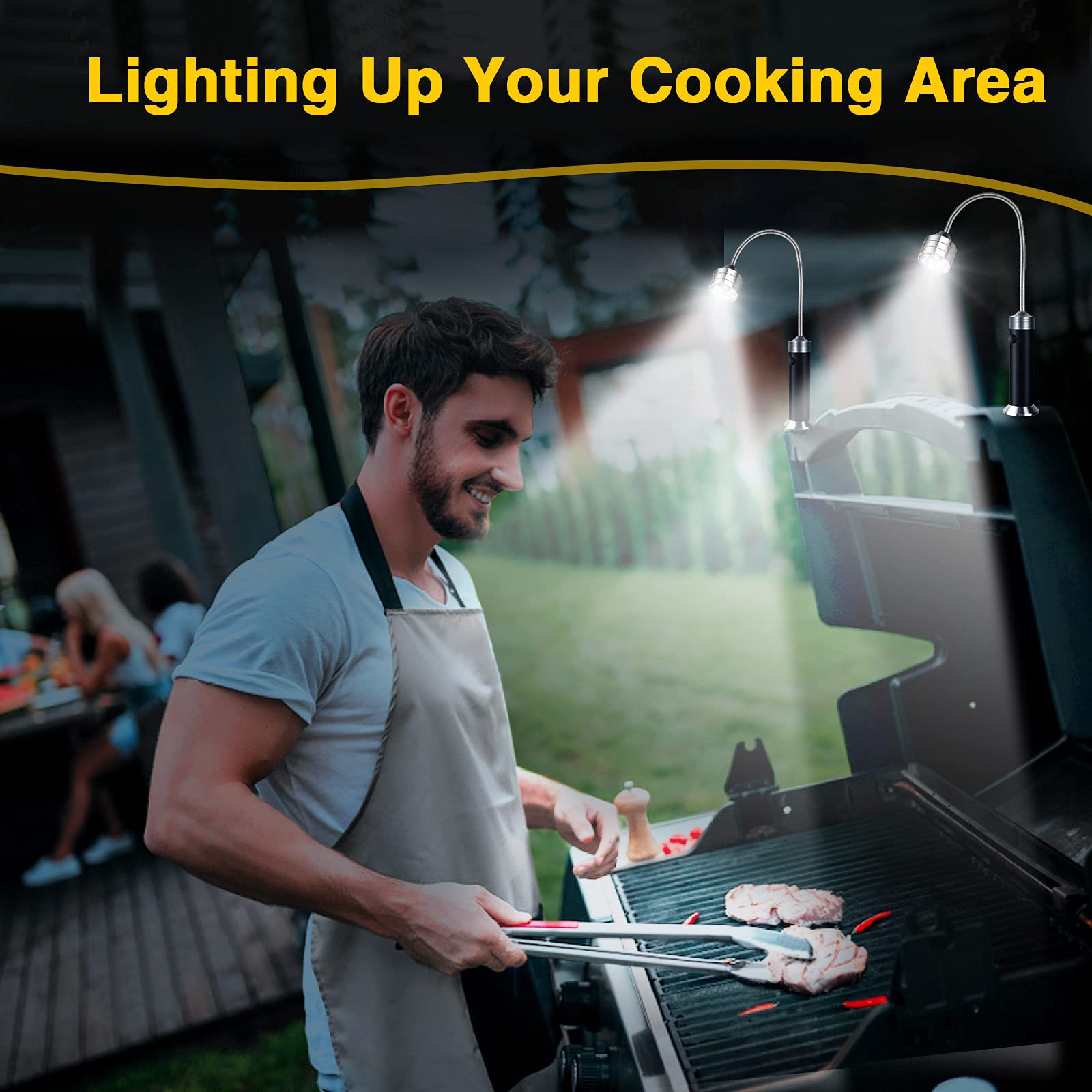 Jasee grill light features a weatherproof aluminum construction for longevity.