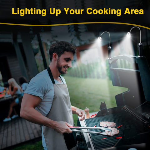 Jasee grill light features a weatherproof aluminum construction for longevity.