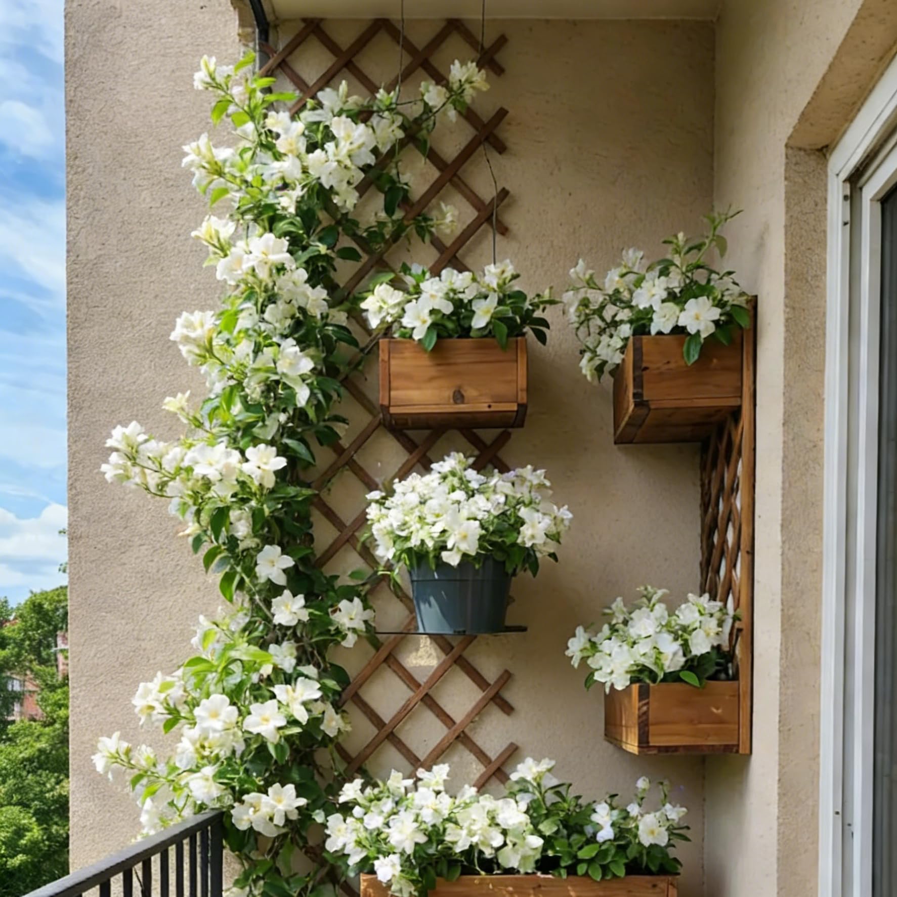 Jasmine Flower Seeds seedling image prepared for a vertical garden