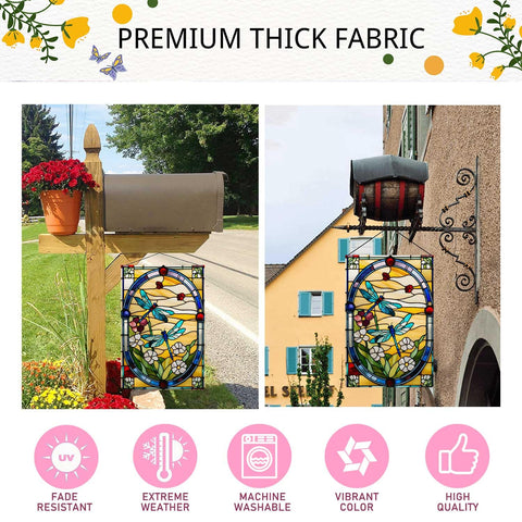 Jauageon patio decor garden flag brightens entryways with garden charm.
