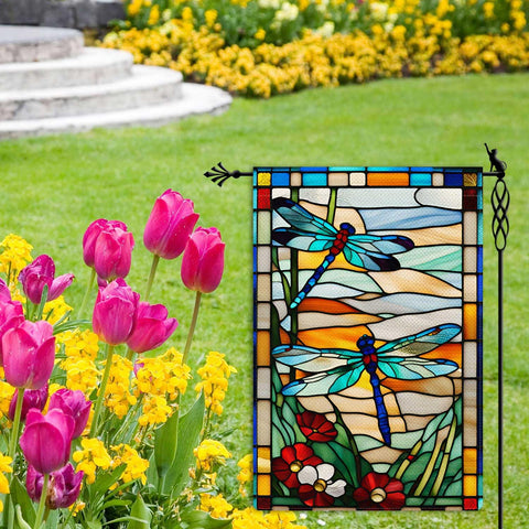 Jauageon spring flowers flag, 12.5x18 inch size ideal for outdoor decor.