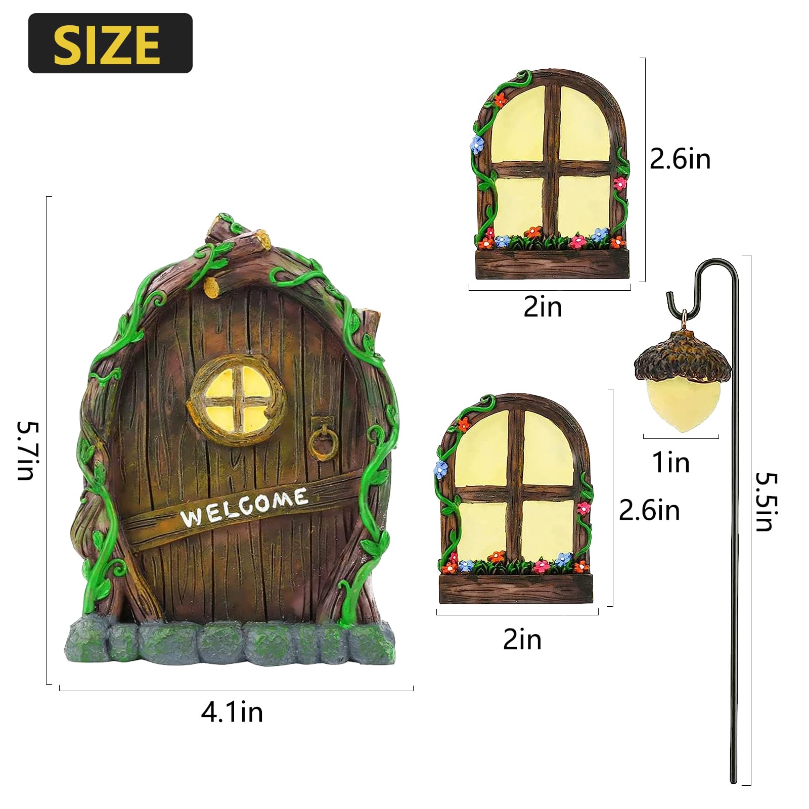 Jauay glow fairy door lantern showcases a magical light for evenings in the garden.