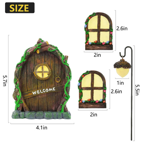 Jauay glow fairy door lantern showcases a magical light for evenings in the garden.