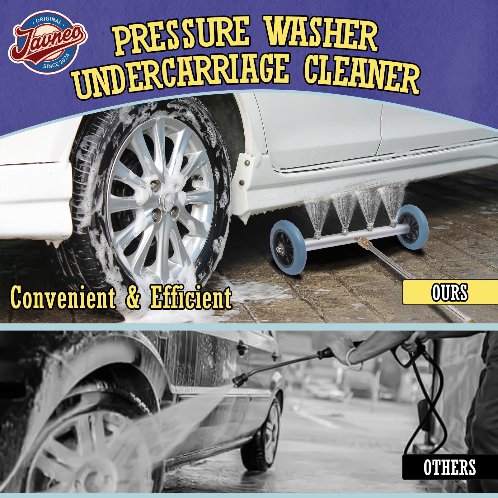 Javneo stainless steel and brass build ensures durable high-pressure performance.