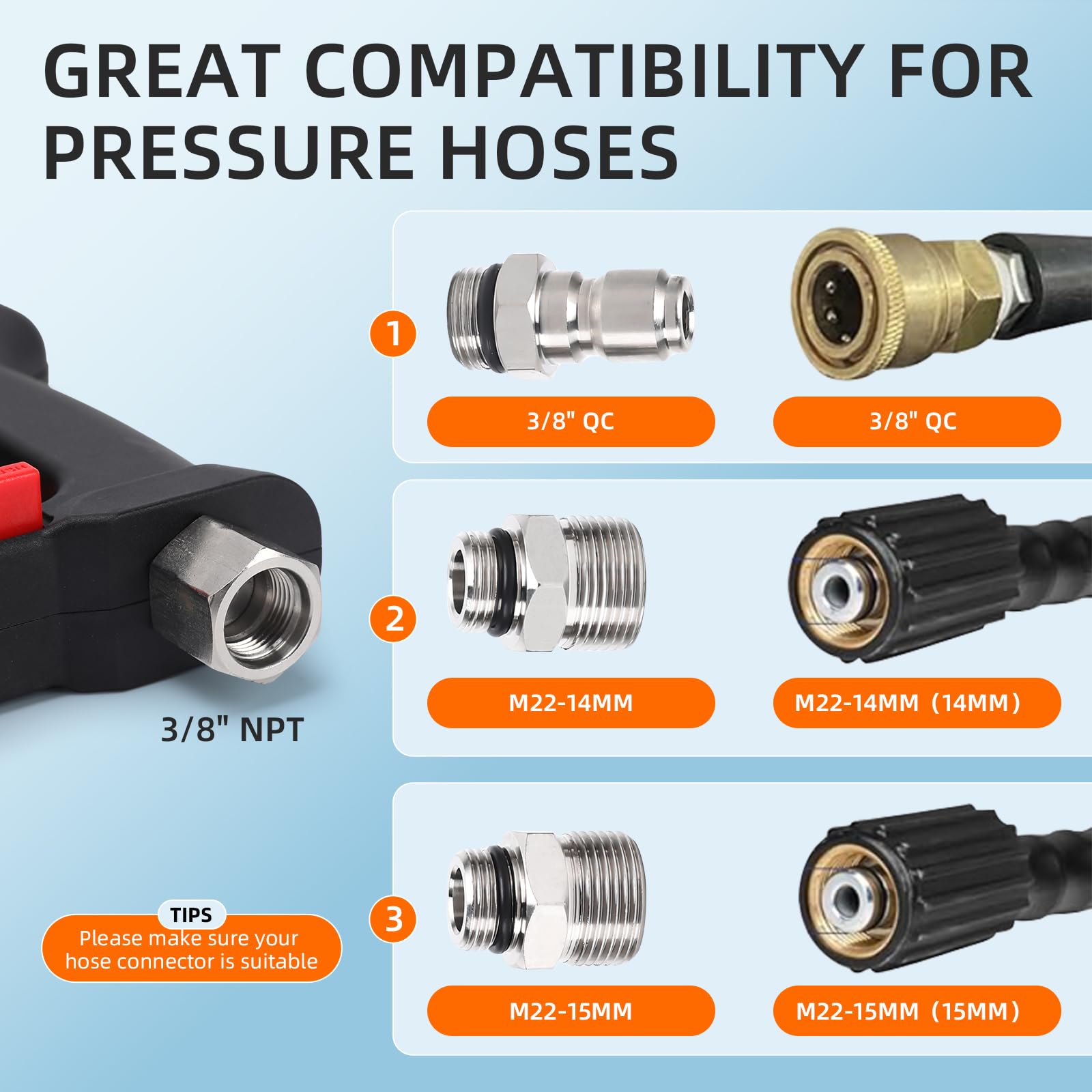 Javneo stainless-steel swivel joint keeps hoses smooth and tangle-free