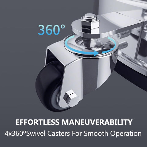 JaxonBilt four swivel casters provide steady movement.