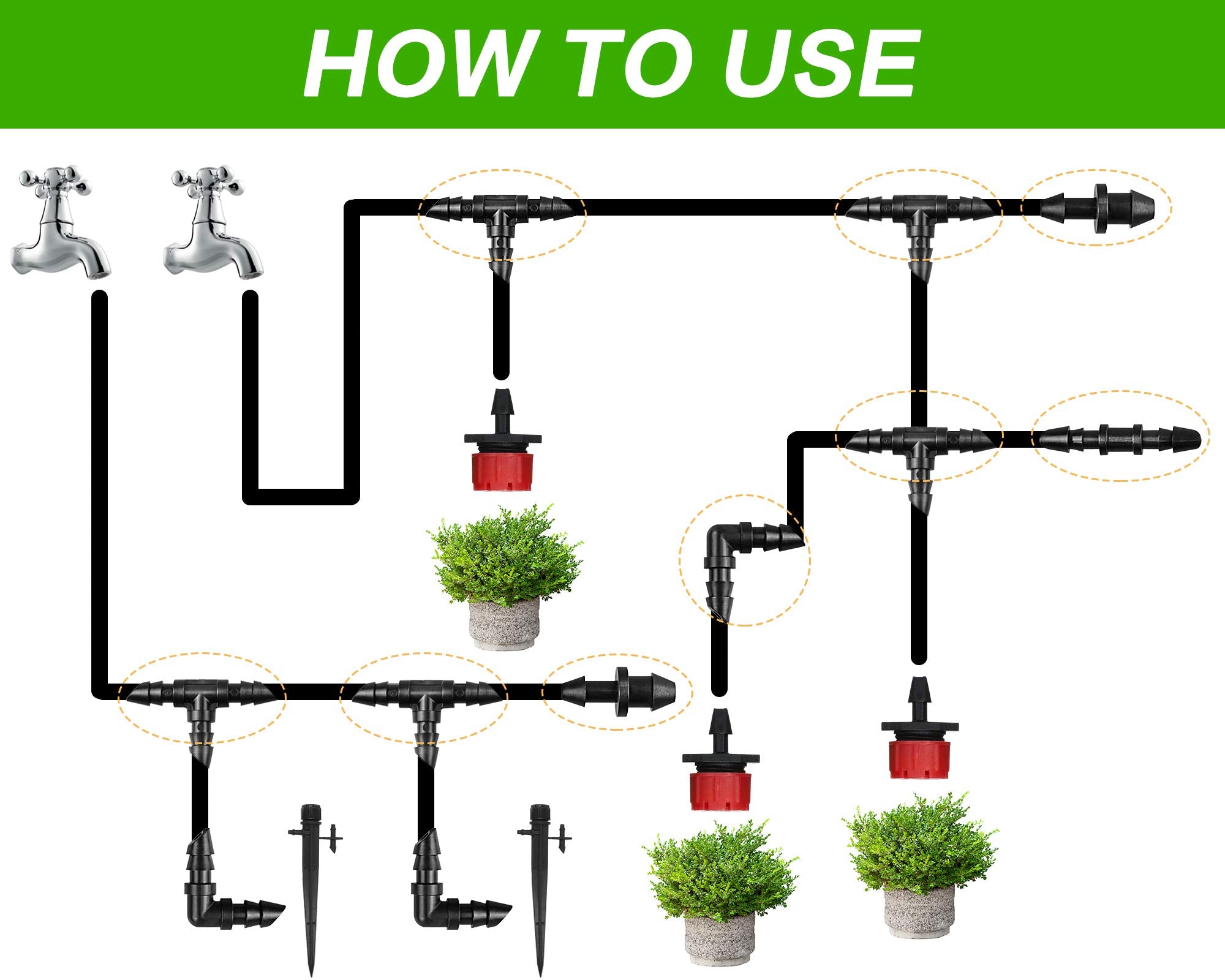 JAYEE barbed connectors provide quick, secure connections without glue.