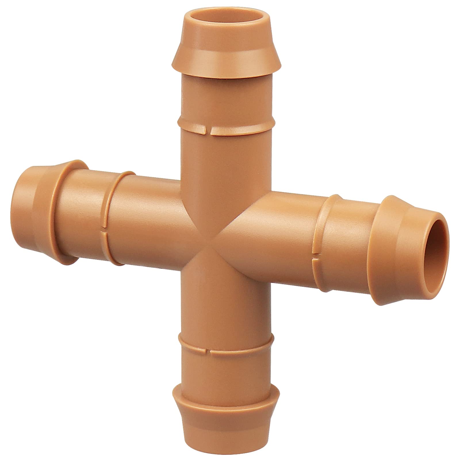 JAYEE drip cross connector 12-pack assembly shows four-way tubing connections for efficient irrigation.