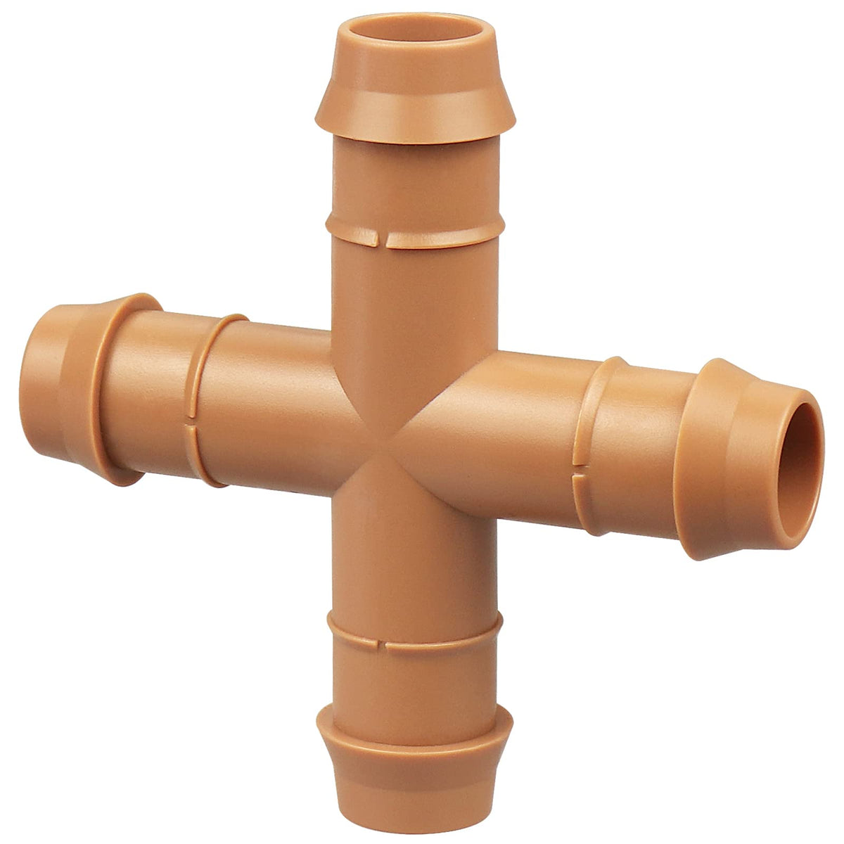 JAYEE drip cross connector 12-pack assembly shows four-way tubing connections for efficient irrigation.