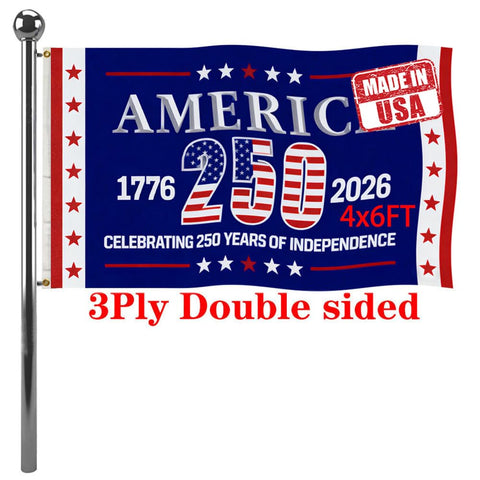 Jayus 250th anniversary flag front view for outdoor display in vivid colors