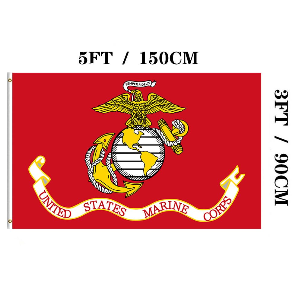 Jayus detailed embroidery on USMC flag 3x5 emphasizing craftsmanship