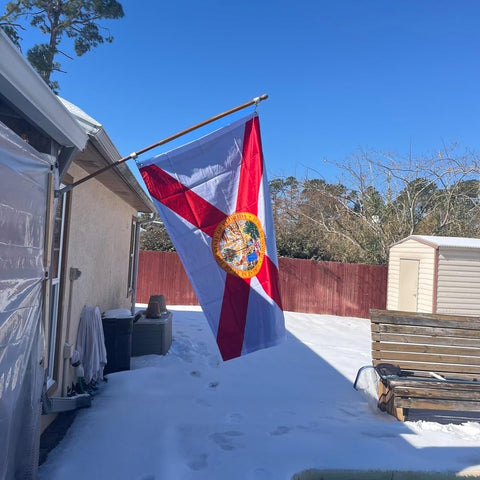 Jayus colorful Florida flag enhances any home or office décor.