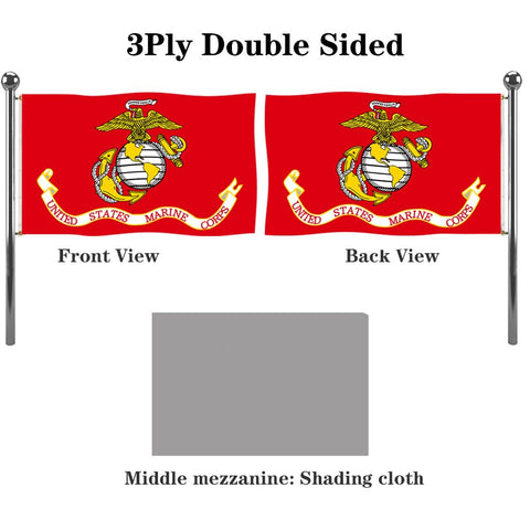 Jayus heavy-duty nylon USMC flag 3x5 showing durable fabric and stitching