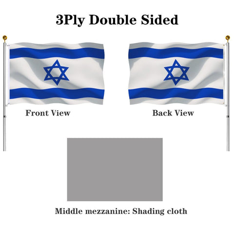 Jayus Israel flag 2x3ft double-sided print shows vivid colors from both sides