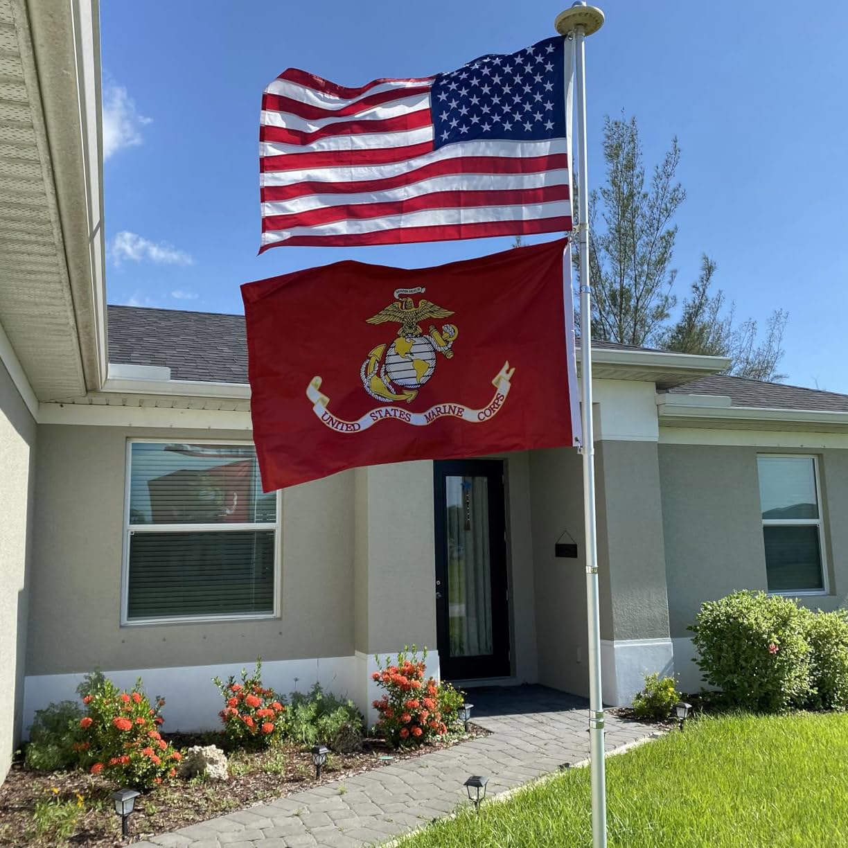 Jayus flag 3x5 displays Marine pride at tailgates or parades.