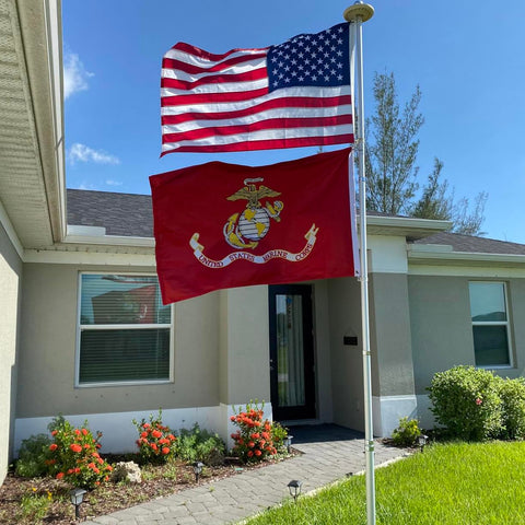Jayus flag 3x5 displays Marine pride at tailgates or parades.