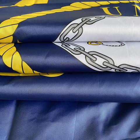 Jayus navy flag double-sided print for high visibility from both directions.