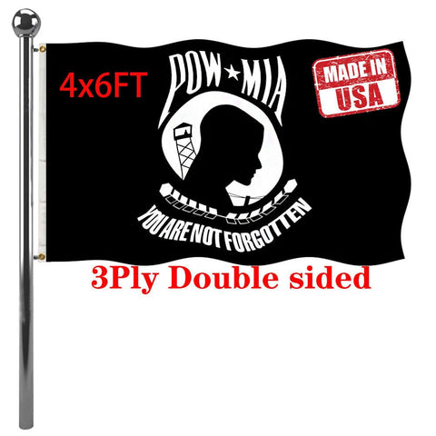 Jayus POW MIA flag 4x6 outdoor, durable fabric for windy outdoor displays.