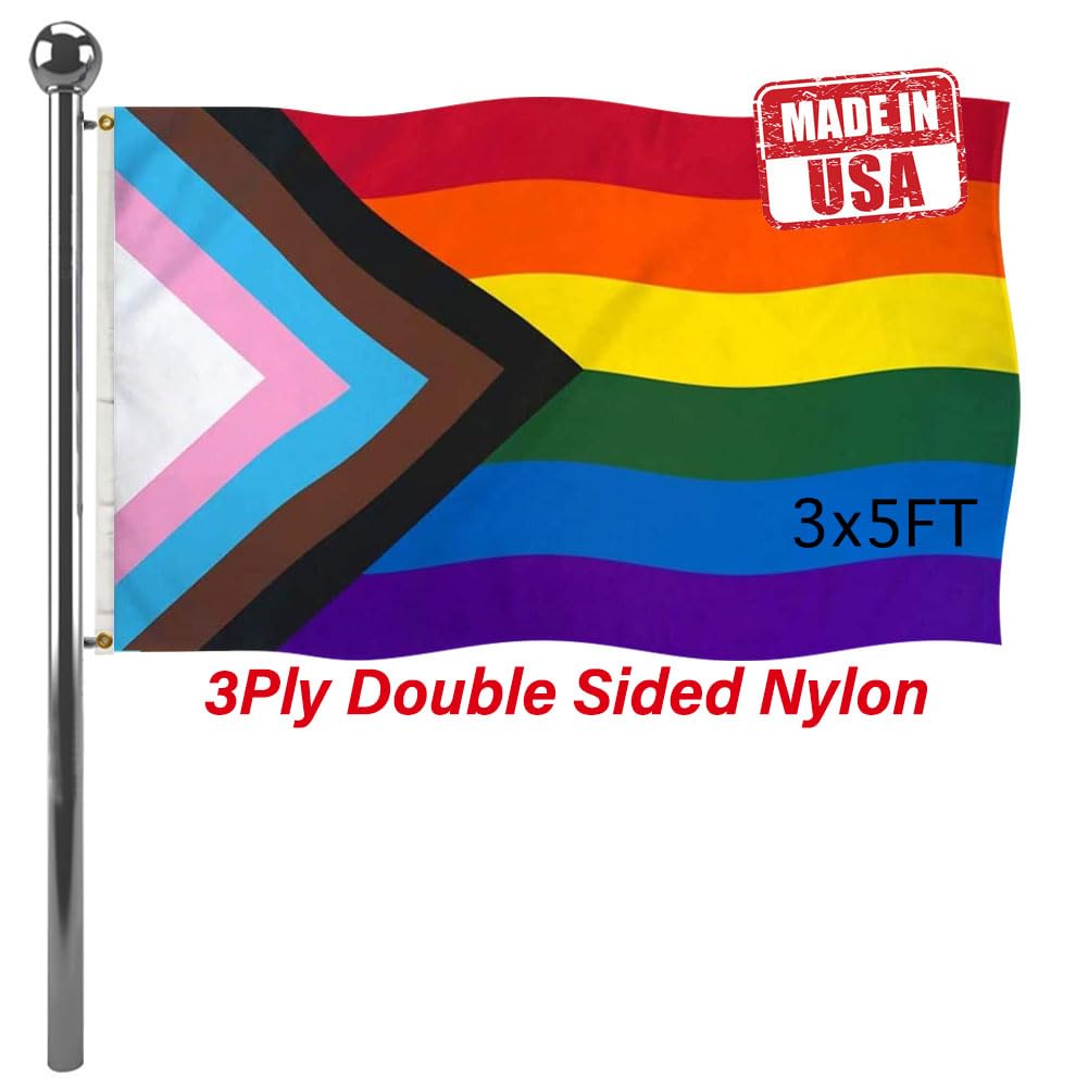 Jayus progress rainbow flag 3x5 outdoor nylon flag for durable outdoor display